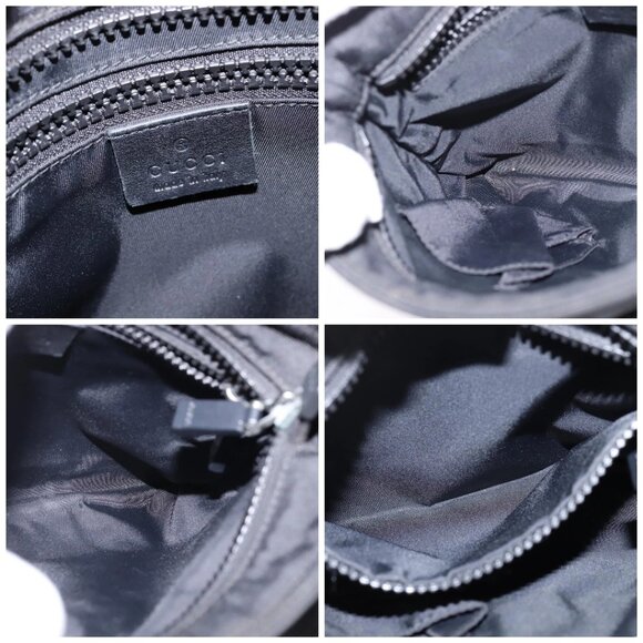 GUCCI Web Sherry Line Shoulder Bag Nylon Black - Picture 14 of 15